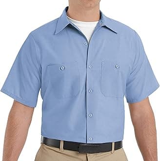 Red Kap Men's Men's Short Sleeve Microcheck Uniform Shirt Shirt