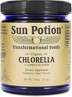 Chlorella Powder 111g by Sun Potion - Premium Organic Superfood, Pure Supplement, Rich in Vitamins, Protein, and Fatty Acids - Vegan, Nutrition, and Potent