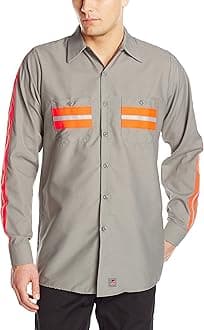 Red Kap Men's Industrial 2 Piece Lined Collar Work Shirt
