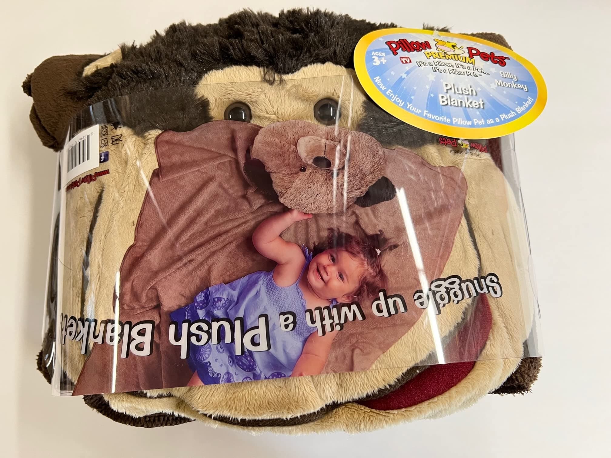 The Original My Pillow Pets Monkey Blanket (Brown)