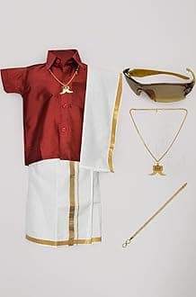 AMIRTHA FASHION Boys Traditional Dhoti & Shirts SET WITH ACCESSORIES (XU-0TCY-UP67)