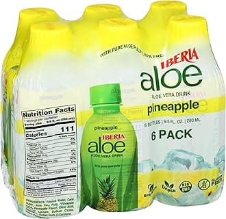 Aloe Vera Juice Drink With Aloe Pulp, Pineapple, 9.5 Fl Oz (Pack of 6)
