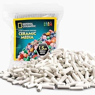 NATIONAL GEOGRAPHIC Rock Tumbler Ceramic Pellets – 1.5 lb Ceramic Media for Rock Polisher, Use with Rock Polishing Grit, Protects Rocks, Improves Tumbling, Reusable, Rock Tumbling Supplies