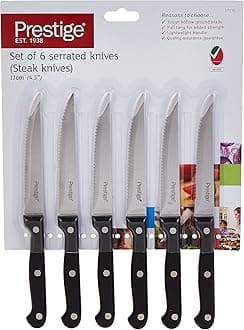 6-Pieces Steak Knife Set with Micro Serrated Edge | Steak Knives Set with Stainless Steel Blades | PR57110
