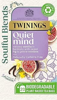 Twinings Soulful Blends Quiet Mind Inspired by Ayurveda - Velvety Vanilla Herbal Tea Infusion with Fig & Rooibos - 20 x Biodegradable Tea Bags