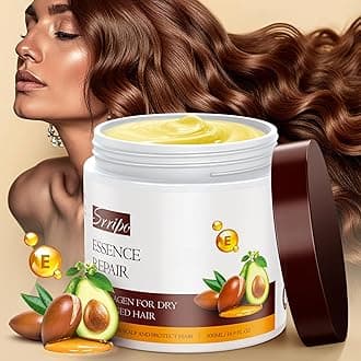 Collagen Hair Mask for Deep Conditioning, Keratin Hair Treatment with 4 Hydrolyzed Proteins, Moroccan & Avocado Oils Conditioner for Nourish, Calendula Gentian Extracts Care Dry & Damaged Hair 16.9 OZ
