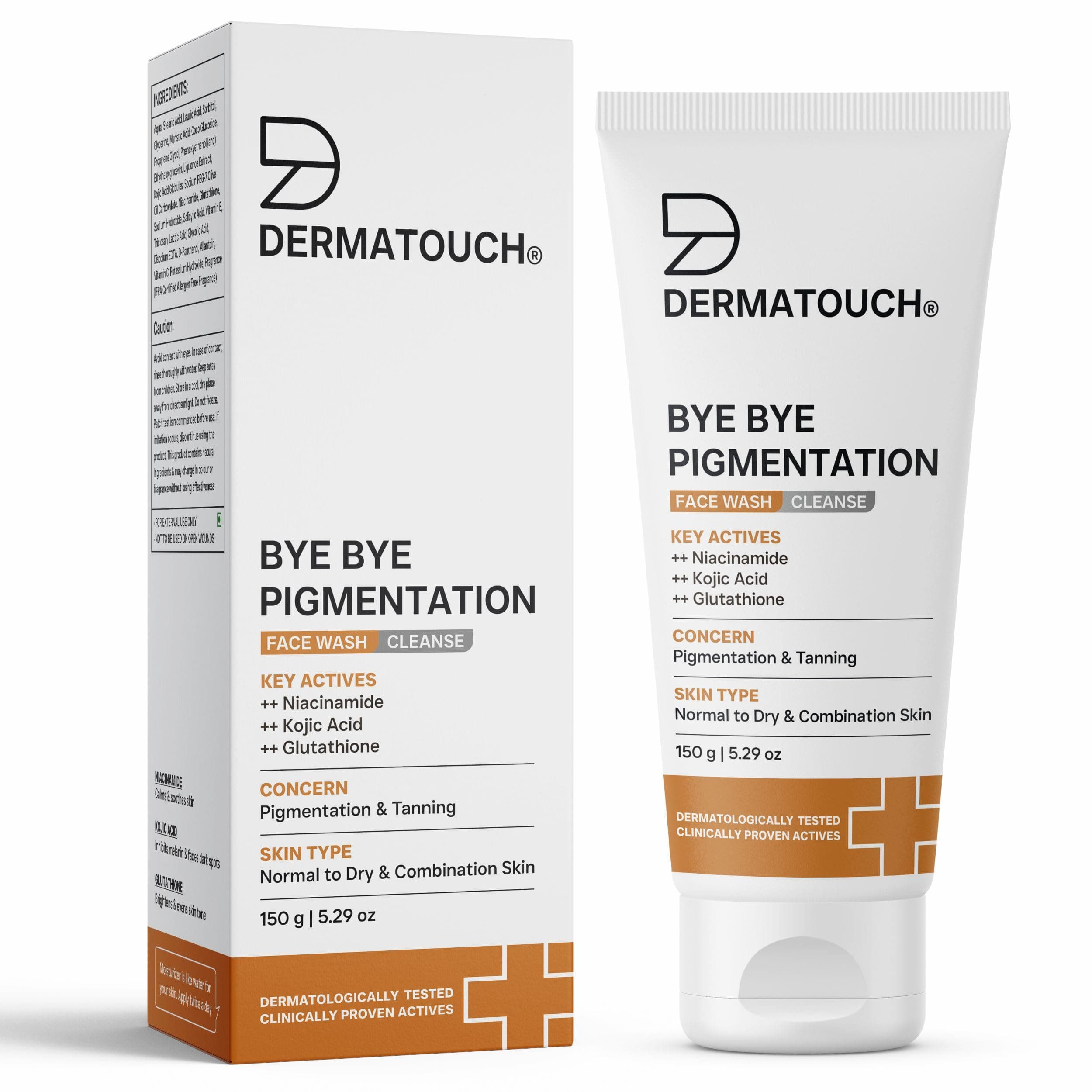 Bye Bye Pigmentation Face Wash | Anti Pigmentation Face Wash for Men and Women with Niacinamide, Kojic Acid, & Glutathione | 150g