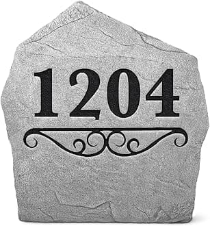 Personalized Address Sign - Address Stone Sign - Greystone Color - Address Marker - 15” W x 15” H