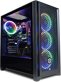 CyberPowerPC Luxe Gaming PC - AMD Ryzen 7 7800X3D, Nvidia RTX 4060 Ti 8GB, 32GB RAM, 1TB NVMe SSD, 650W 80+ PSU, Wi-Fi, Liquid Cooling, Windows 11, Ark RGB