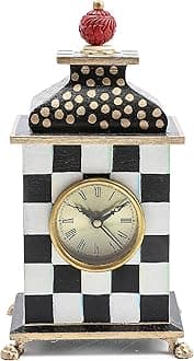 MACKENZIE-CHILDS Courtly Check Desk Clock, Tabletop Clock for Home Decor