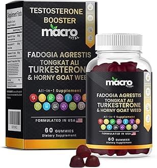 Testosterone Booster Supplement for Men Gummies [Fast-Max Absorption],10x Strength Masculinity Boost, Turkesterone, Tongkat Ali, Horny Goat Weed, Maca Root, Tribulus,Testo Gummies 60Ct