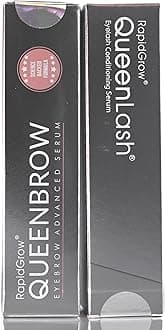 QueenBrow Queenlash For Eyebrow & Lash Hair Regrowth Enhancement Serum Set, 2 Pieces