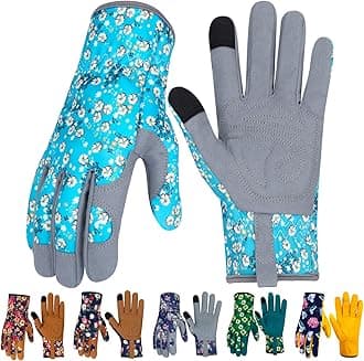 Leather Gardening Gloves for Women Thorn Proof Garden Gloves Touch Screen Working Gloves Gifts,M