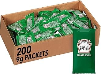 Heinz Sweet Relish Single Serve Pack (0.31 Oz Pouches [9G], 200 Pack)