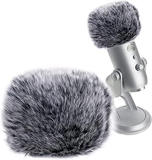 Microphone Furry Windscreen Muff, Perfect Mic Pop Filter Mask Shield for Blue Yeti, Yeti Pro Microphones