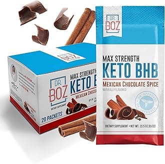 Dr. Boz - Keto BHB Powder - Mexican Chocolate Spice, 20 Servings - Ketones Drink - Energy & Reduced Cravings - Max Strength Dietary Supplement - Quality Tested - Made in The USA - 10.9oz (310g)