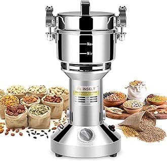 Grain Mill Grinder 300g High Speed Food Grain Mill Stainless Steel Seeds Flour Nut Pill Wheat Corn Herbs Spices & Seasonings Dry Grinder Electric Machine Grinder for Kitchen