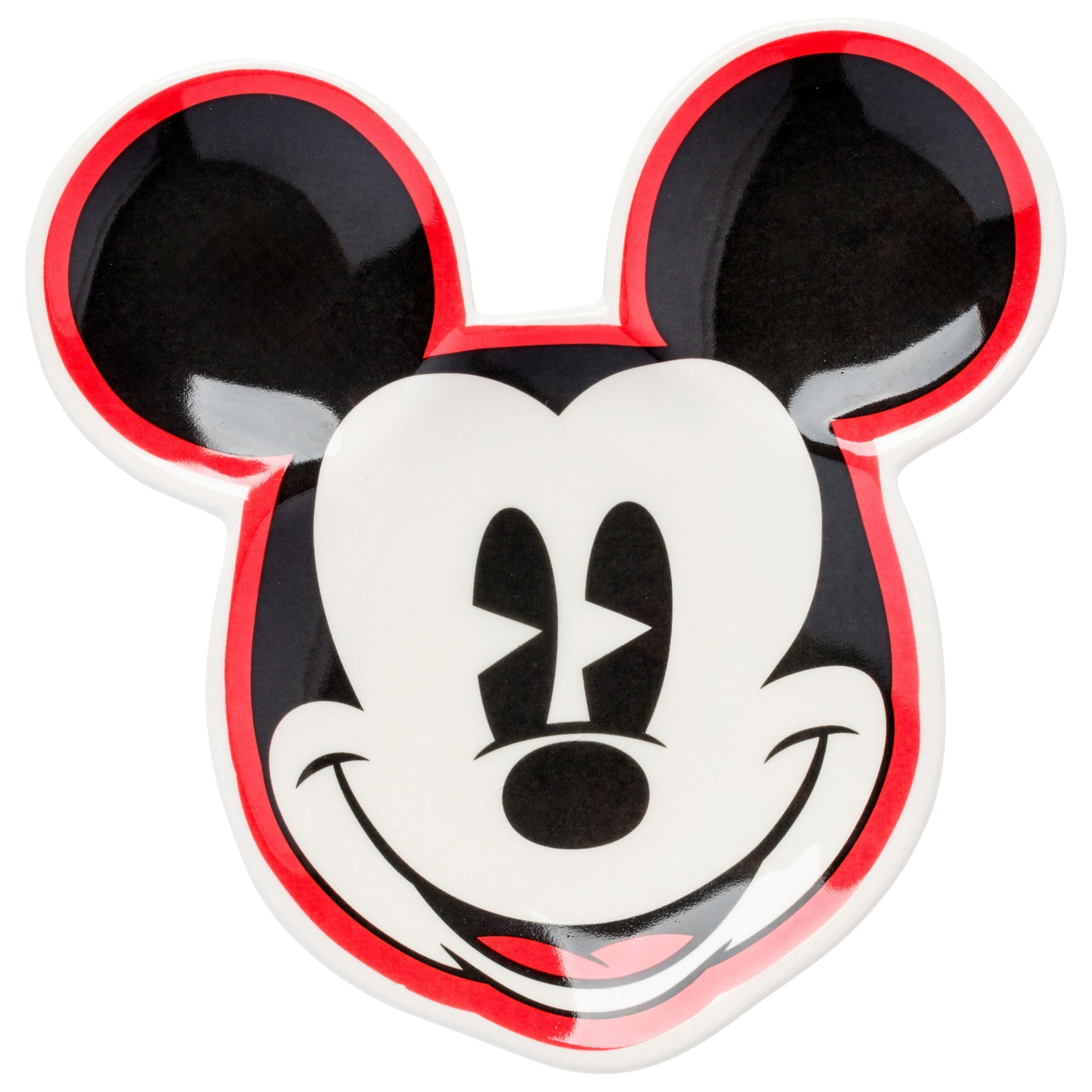 Silver Buffalo Disney Mickey Mouse Face Sculpted Ceramic Spoon Rest, 4.7” x 4.7”