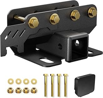 for Ford Bronco Tow Hitch Trailer Kit Compatible for 2021 2022 2023 2024 Ford Bronco 2 Door & 4 Door 2 Inch Hitch Receiver with Cover, Rear Bumper Towing Hook Combo (Exclude Bronco Sport)Q