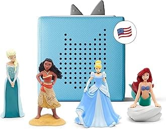 Toniebox Starter Set with Elsa, Moana, Cinderella, and Ariel - Light Blue [Discontinued]