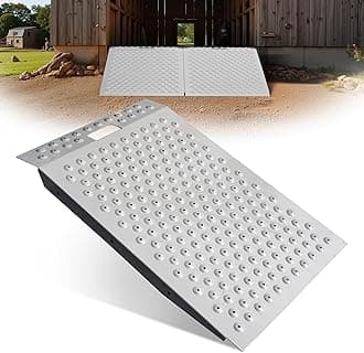 VNN 36" x 24" Shed Ramp for Riding Mower - 800 LB Capacity Shed Ramps, Anti-Slip Punch Plate Ramp for ATV, Motorcycles, Garages & Barns (1PC)