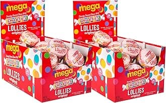 Smarties Double Lollies Mega - Gluten Free, Peanut Free, Fat Free Assorted Fruity Flavors Lollipops - Perfect for Birthdays, Parties - Made by US Candy Company Since 1949-24 Count Box (Pack of 2)