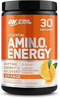 Optimum Nutrition Amino Energy - Pre Workout with Green Tea, BCAA, Amino Acids, Keto Friendly, Green Coffee Extract, Energy Powder - Orange, 9.5 Ounce, 30 Servings (Packaging May Vary)