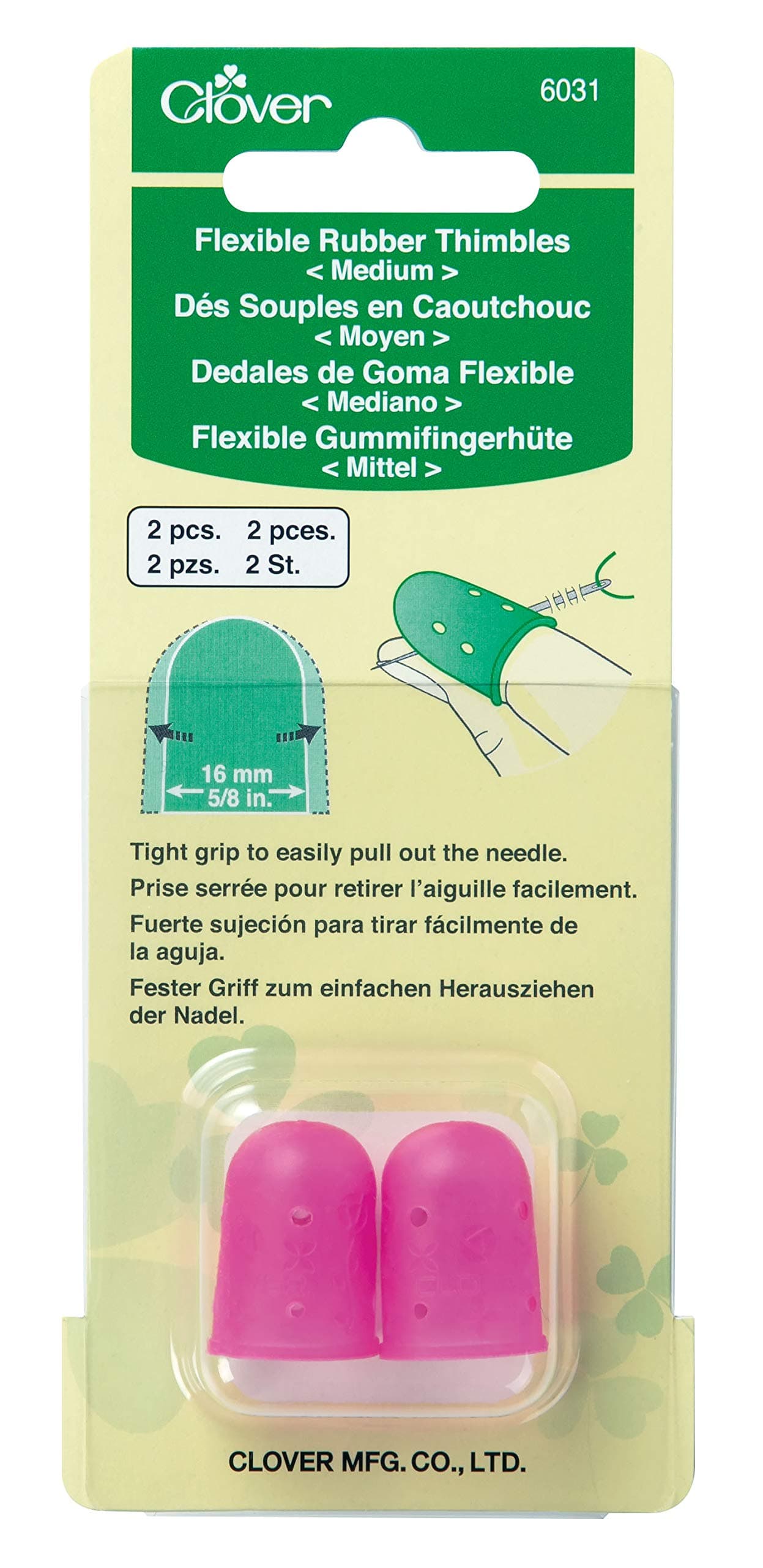 Flexible Rubber Medium Thimble, pink 2