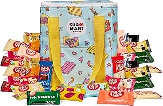 Japanese Kitkat Variety Pack - 100 Pcs Mini Kitkats Individually Wrapped Japanese Chocolate Wafer Bars, 7-9 Assorted Flavors with Stylish, Reusable Cooler Bag
