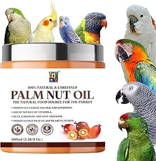 Congo® Palm Nuts Oil for Healthy Feather & Wings for Finches, Budgies, Conures, Lovebirds, Cockatiels, African Grey, Macaws, Cockatoo, Eclectus and Other Birds (100gm)