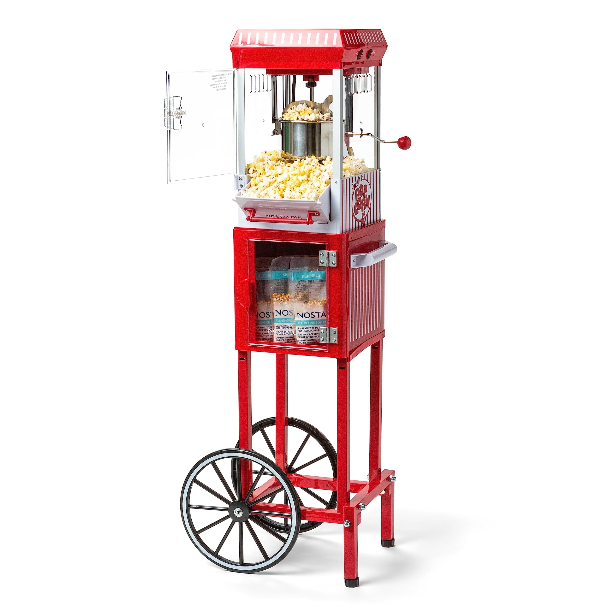 Nostalgia Popcorn Maker Machine - Professional Cart With 2.5 Oz Kettle Makes ...