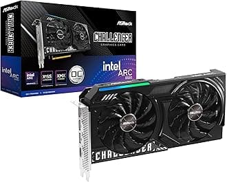 Intel Arc B580 Challenger 12GB OC Graphics Card, 2740 MHz GPU Clock, 12GB GDDR6, DisplayPort 2.1, HDMI 2.1a, Dual Fan Cooling, 0dB Silent Operation