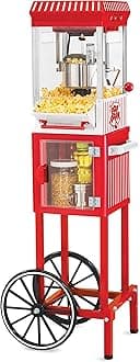 Nostalgia (Red) - KPM200CART 110cm Tall Vintage Collection 70ml 10-Cup Kettle Popcorn Cart