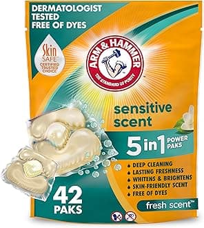 Arm & Hammer Sensitive Scent 5-in-1 Liquid Laundry Detergent Power Paks