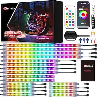 18pcs Underglow LED Strip Light Kit with APP Control, Dual Zone, Brake Turn Signal, 12V Waterproof Pixelglow Effects Color Chasing Lights for Motorcycles, Boats, Golf Carts, ATVs, UTVs,Trucks