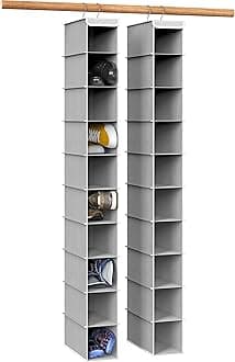 Simple Houseware 2 Pack 10 Shelves Hanging Organizer, Gray