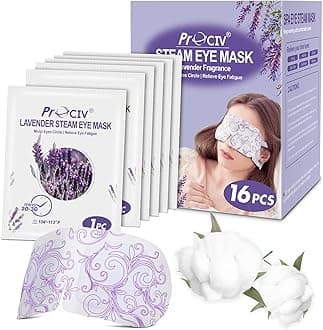 ProCIV 16 Packs Eye Masks for Dark Circles and Puffiness Disposable Steam Eye Mask Soothing Headache Relief Dry Eyes, Stress Relief Relief Eye Fatigue Lavender Scent