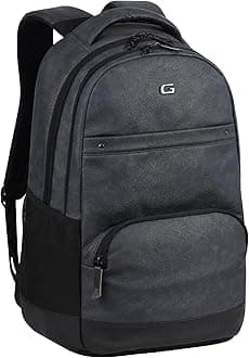 Gear Vintage2 Anti Theft Faux Leather 18 Inch/48 cms Navy Blue Black 28Ltr Laptop Backpack (LBPVG2LTH0501)