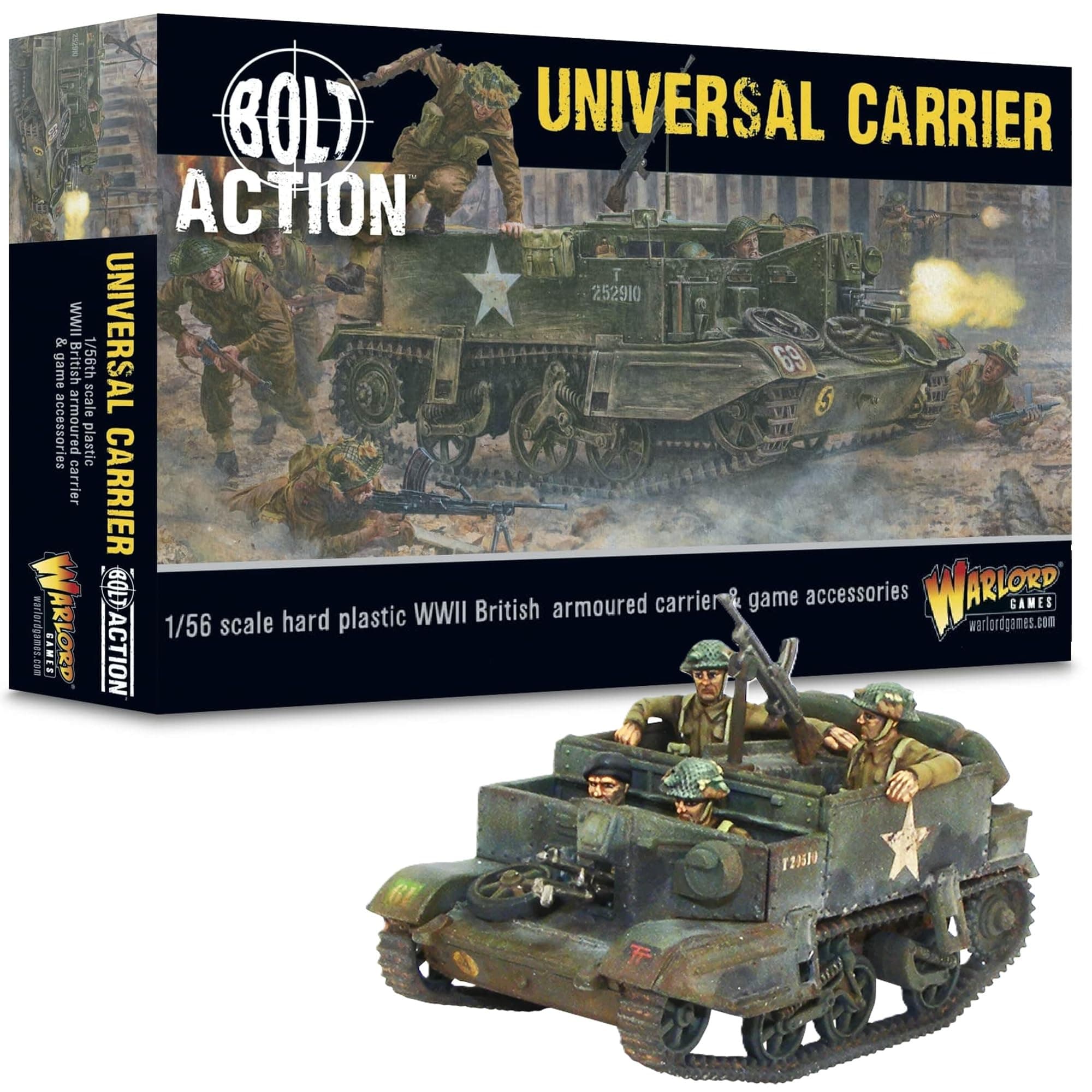 Warlord Games Universal Carrier - 1:56 / 28mm British Army Plastic Scale Model Vehicle for Bolt Action Highly Detailed World War 2 Miniatures for Table-top Wargaming