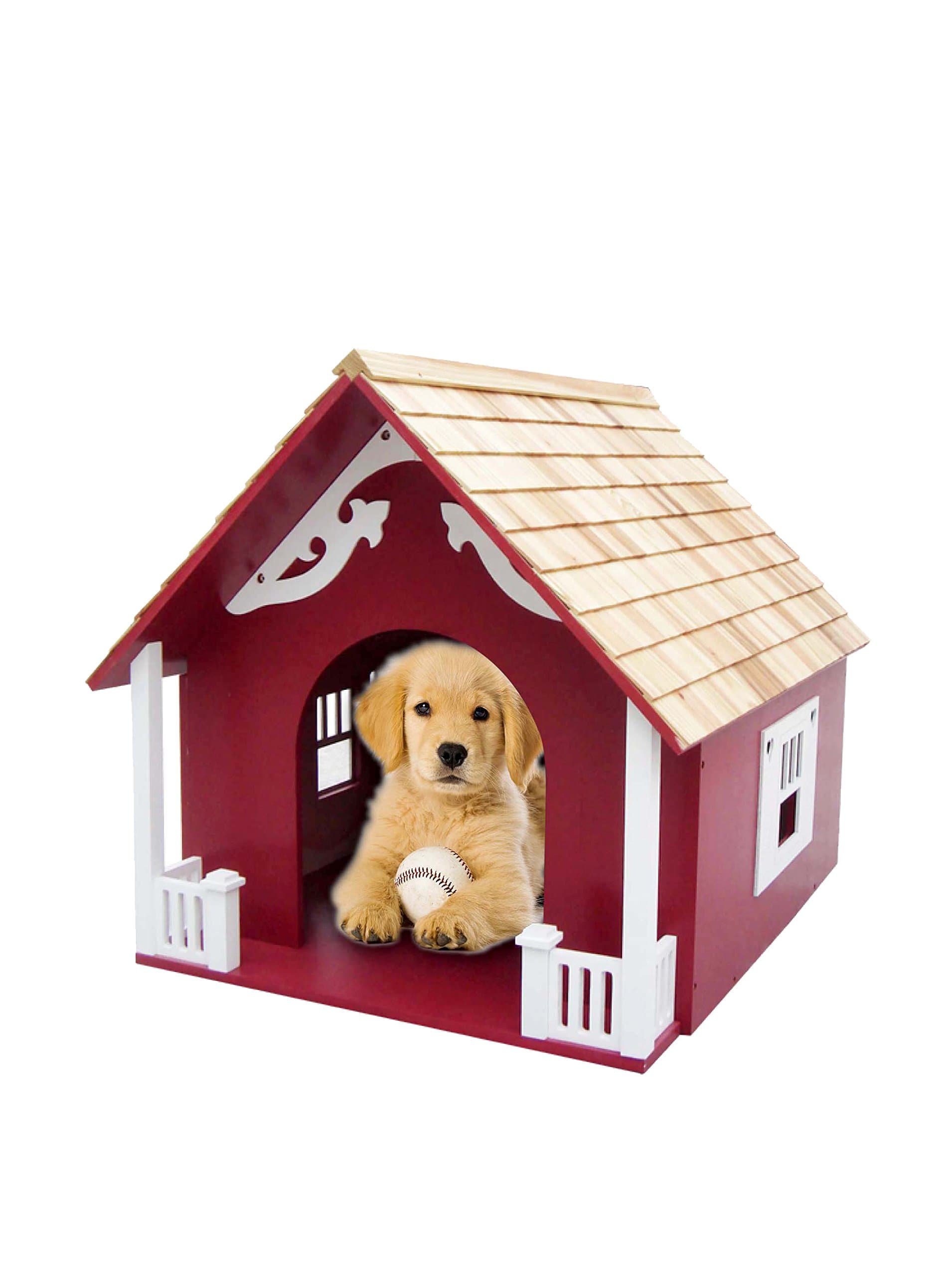 Home Bazaar Heart Dog House, Red