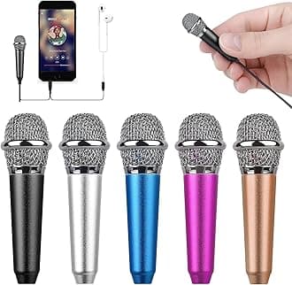 Mini Portable Vocal/Instrument Microphone for Mobile Phone Laptop Notebook Apple iPhone Sumsung Android with Holder Clip- Black