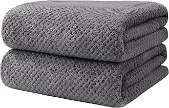 HOMEXCEL Bath Towels, Thin, Set of 2, Large, Microfiber Towel, Gym, Pool, Hot Springs, Beach Pillow, Towel, Absorbent, Quick Drying, Non-Pilling Bath Products, Approx. 54.4 x 27.2 inches (138 x 69 cm)