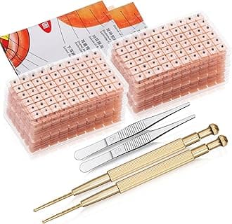 Honoson 1 Set 1200 Pcs Acupressure Ear Beads Ear Counts Acupuncture Acupressure Tools Disposable with Acupuncture Point Chart Probe and Tweezers