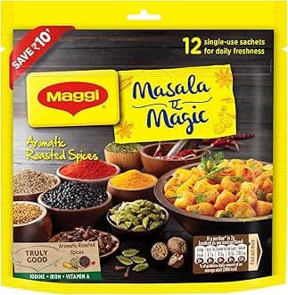 Maggi Masala-ae-Magic Share Bag, 78 grams - 2.75 oz, India - Vegetarian - 12 single use sachets (12 units x 6.5 grams each)