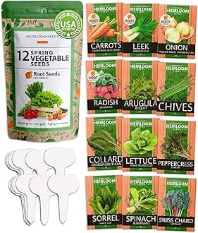 HOME GROWN 6000 Vegetable Seeds for Planting: 12 Spring Varieties of Garden Vegetables in Seed Packets, Garden Seeds for Garden Plants or Hydroponic Seeds - Non GMO