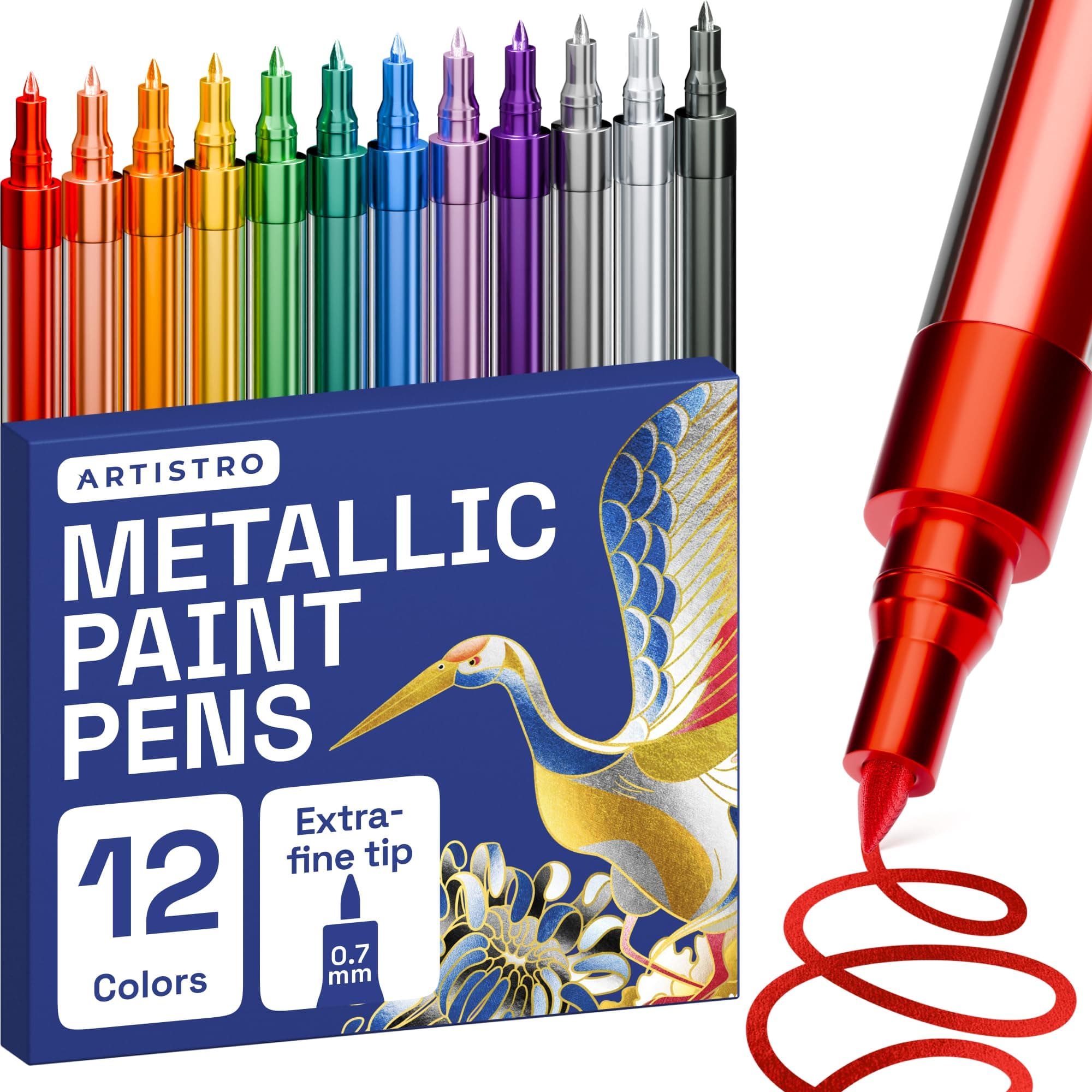 12 metallic markers
