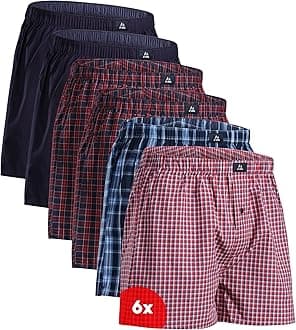 Men's 100% Cotton Woven Boxers (4 & 6-Pack) – Loose Fit, Breathable & Lightweight Comfort