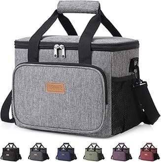 Lifewit Large Lunch Bag, Insulated Lunch Box, Soft Cooler Cooling Tote for Adult Men Women, Gray 24-Can (15L)