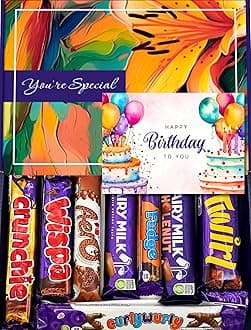 Chocolate Gift Box Hamper - 8 Treats Birthday Gift - Dairy Milk Style Sweet Box of Chocolates