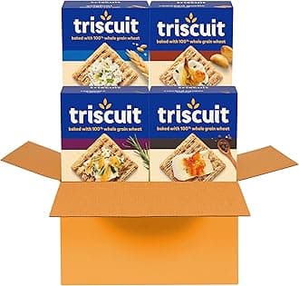 Triscuit Whole Grain Wheat Crackers 4 Flavor Variety Pack, Lunch Snacks, Bulk Snack Crackers, 4 Boxes